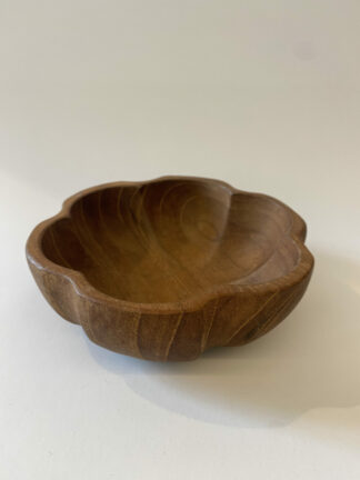 Holz Schale in Blütenform Teak Vintage #1