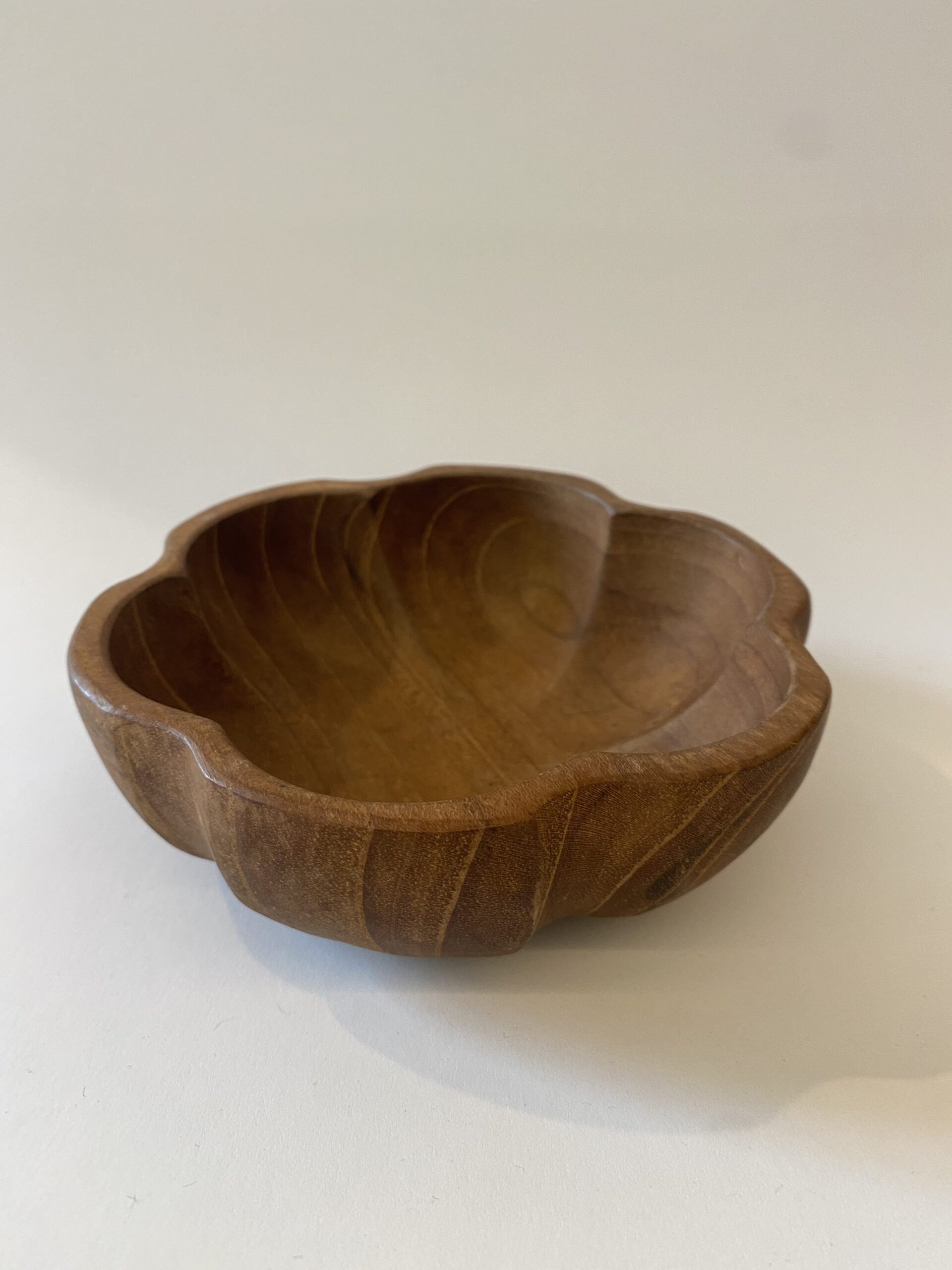 Holz Schale in Blütenform Teak Vintage #1