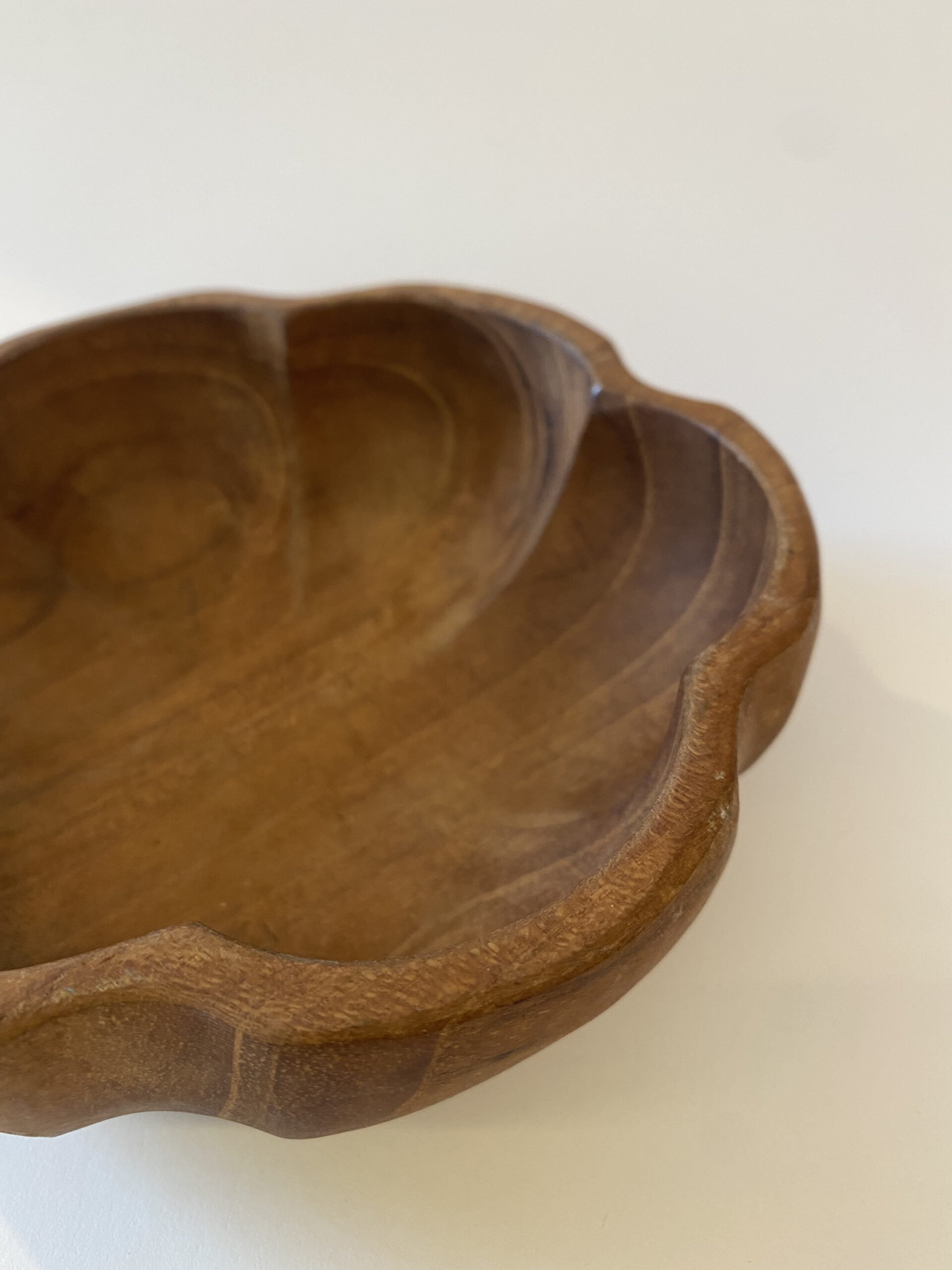 Holz Schale in Blütenform Teak Vintage #1 – Bild 3