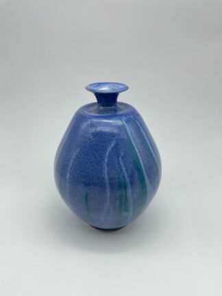 Große bauchige Vase blau #170