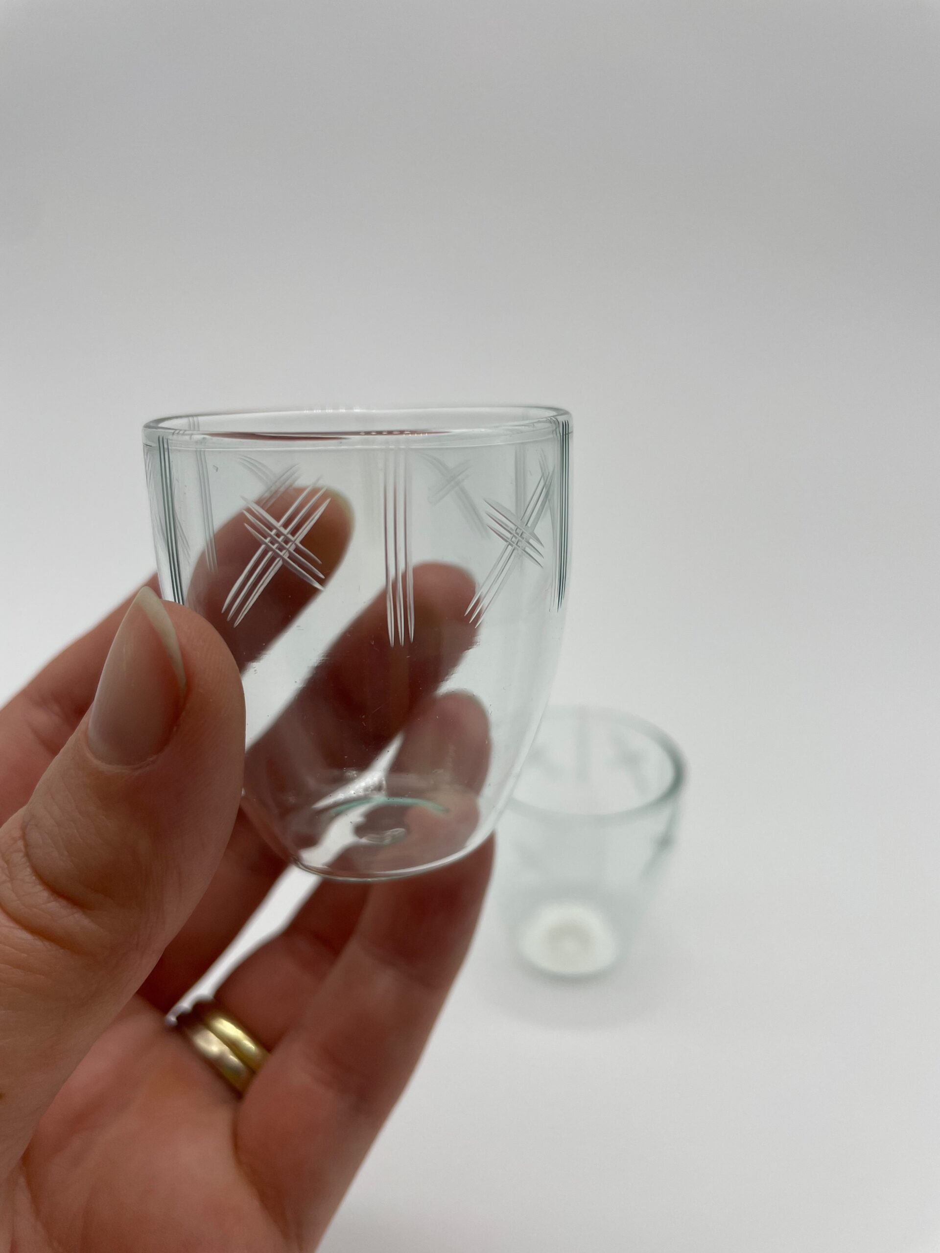 2er Set Schnapsgläser Glas geschliffen #209 – Bild 2