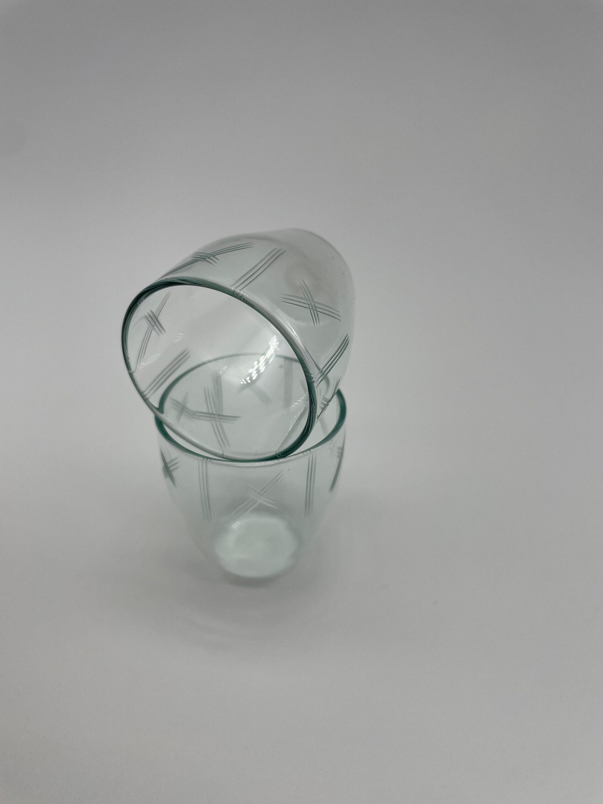 2er Set Schnapsgläser Glas geschliffen #209 – Bild 3