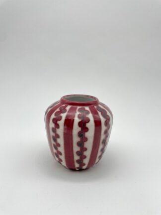 Kleine Keramik Vase signiert Rot Midcentury Modern