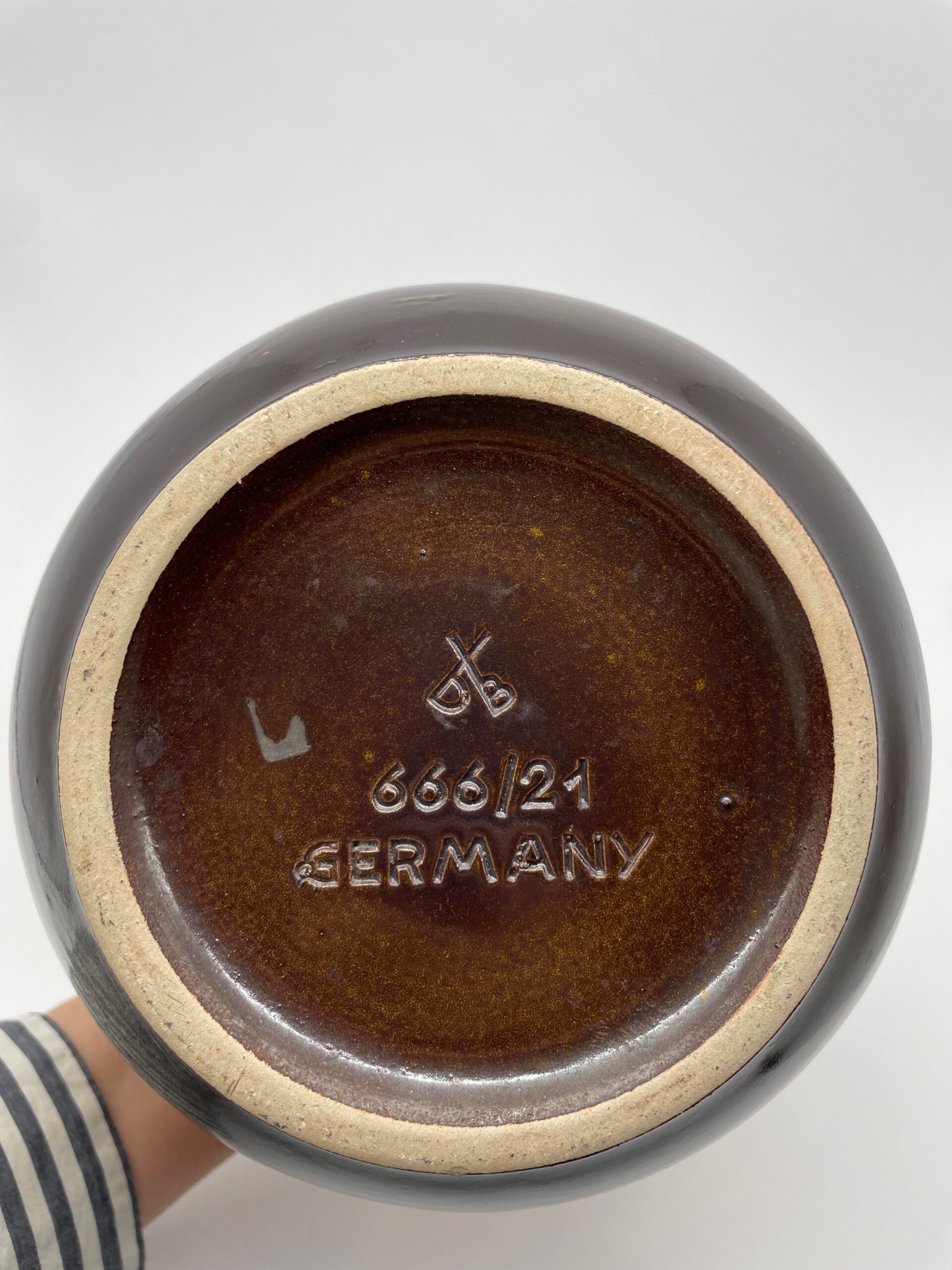 West Germany Vase bauchig groß 70er Jahre braun Dümler und Breiden 666/21 #439 – Bild 5