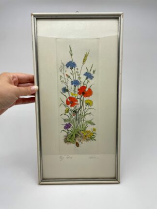 Original Radierung Wildblumen signiert Holm #441