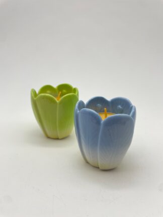2er Set Keramik Teelichthalter Tulpen #699