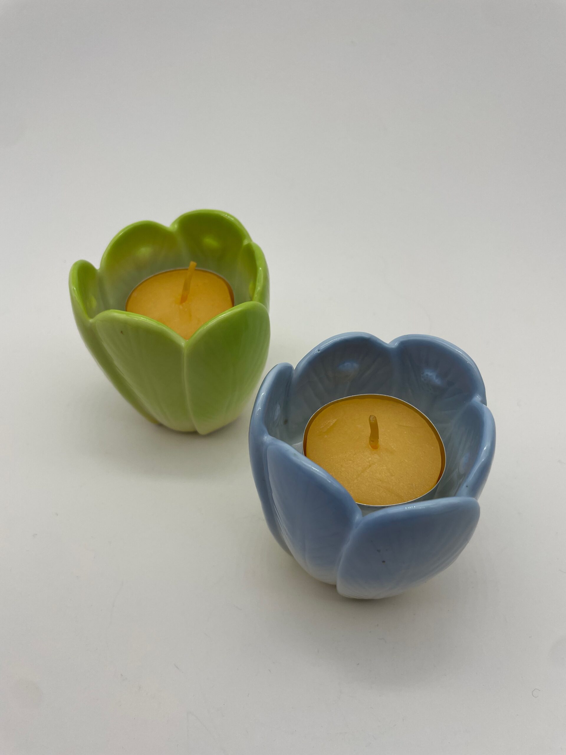 2er Set Keramik Teelichthalter Tulpen #699 – Bild 2