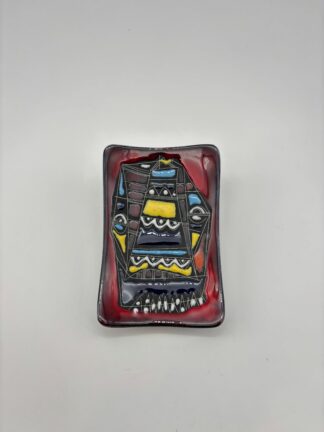 Keramik Wandbild 50er 60er Abstrakt bunt #755