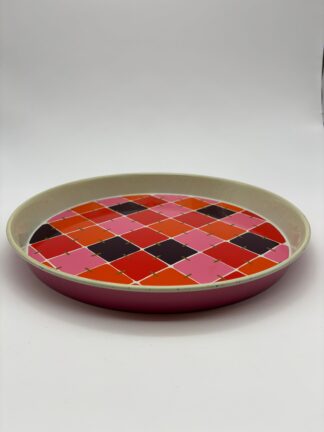 Tablett Blech Made in England Pink Rot #775