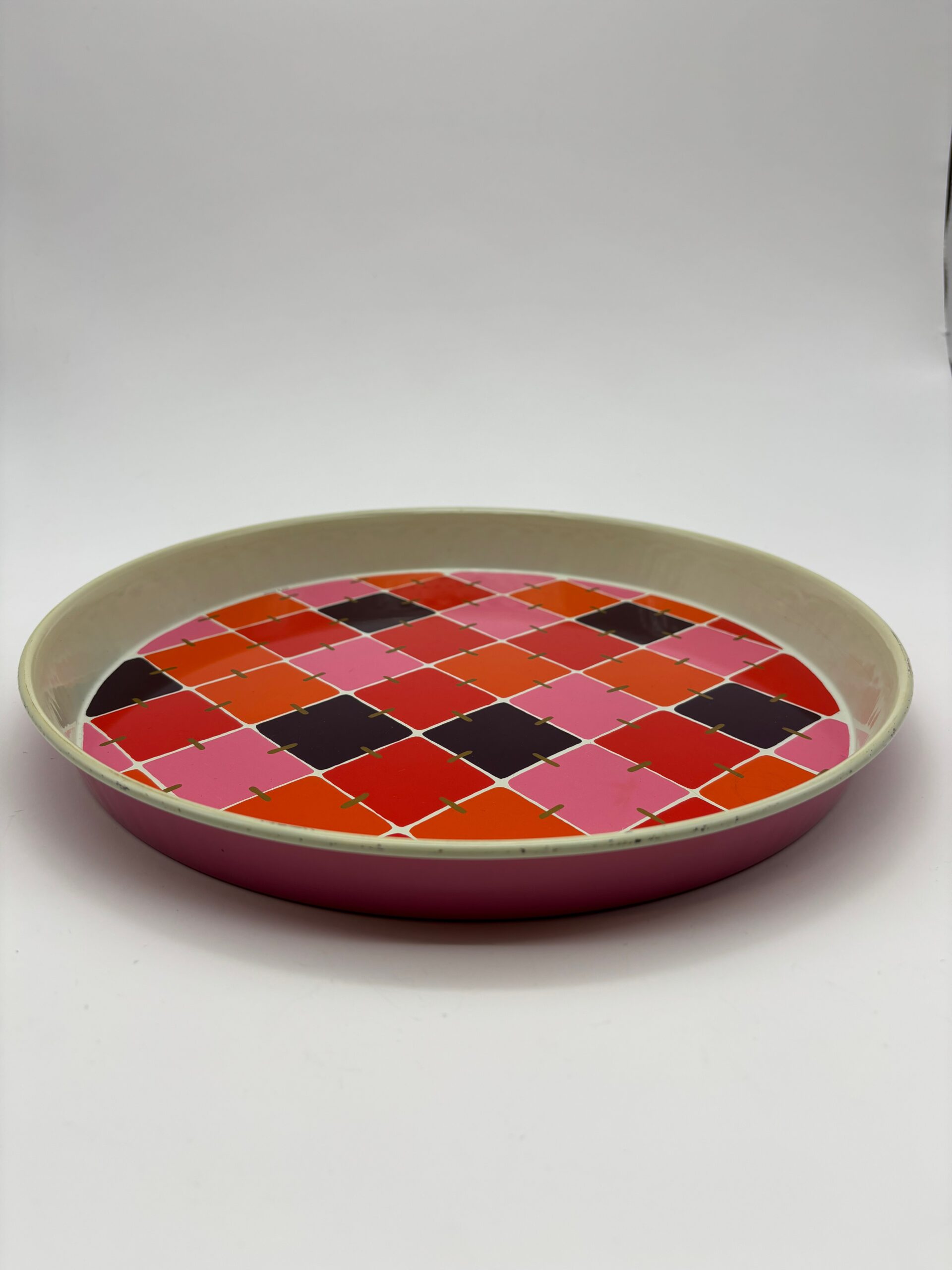 Tablett Blech Made in England Pink Rot #775